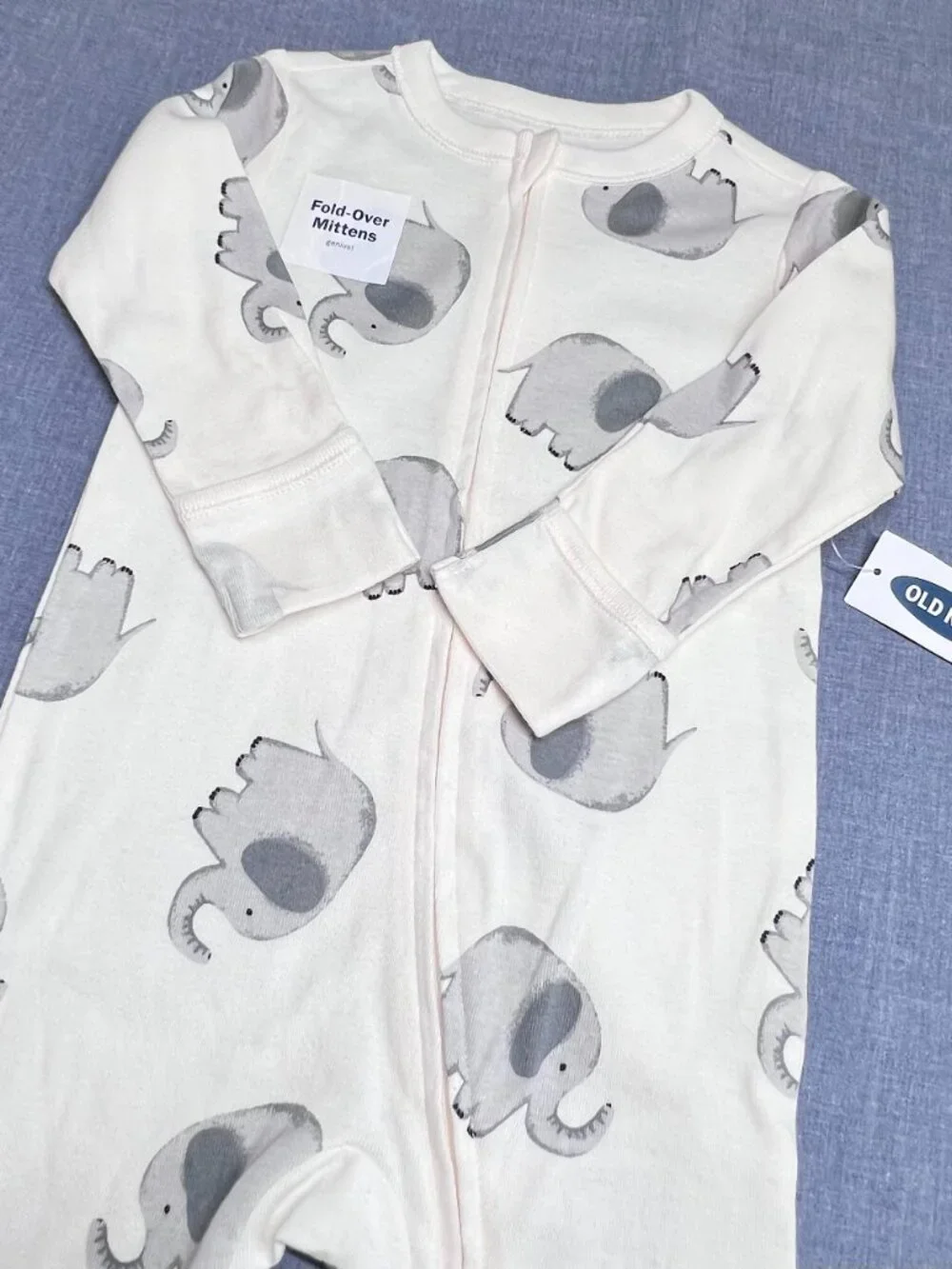 *NWT* Old Navy Sleep & Play Elephant Footed Zipper PJs Size 6-9m